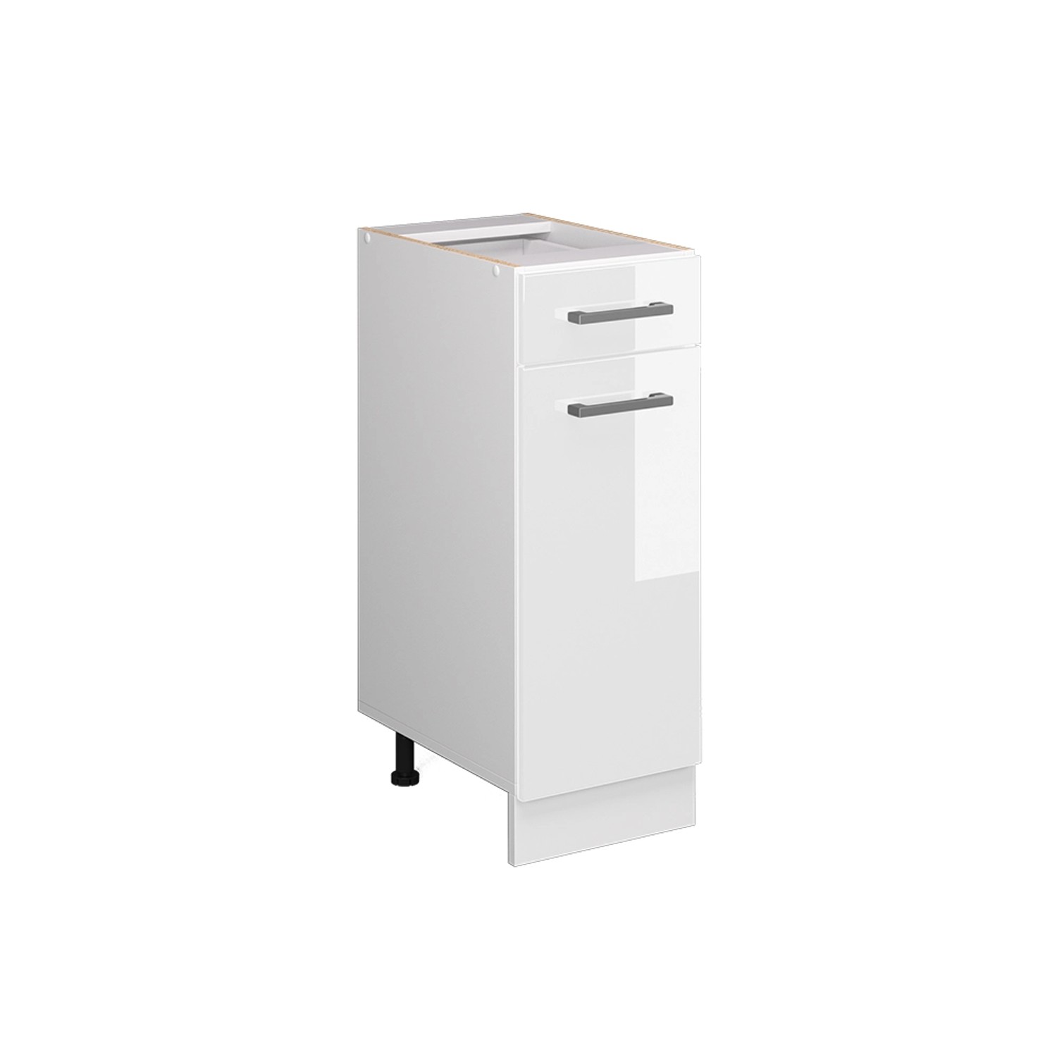 Vicco Küchenunterschrank R-Line Weiß Hochglanz/Weiß 30 cm ohne Arbeitsplatte