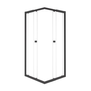 baliv Duschkabine DUK-90.12E, 77-90 cm, Eckeinstieg, Sicherheitsglas, matt schwarz.