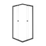 baliv Duschkabine DUK-90.12E, 77-90 cm, Eckeinstieg, Sicherheitsglas, matt schwarz.
