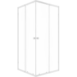 baliv Eckdusche DUK-90.10E, 77-90 cm, Chromrahmen, transparente Glaswände.