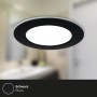 Schwarzer, dimmbarer LED Einbaustrahler (3er Set) mit RGB und CCT Funktion für das Badezimmer.