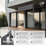 Tectake Klemmmarkise Schwarz Grau mit Handkurbel auf modernem Balkon. UV-beständiger Sonnenschutz.