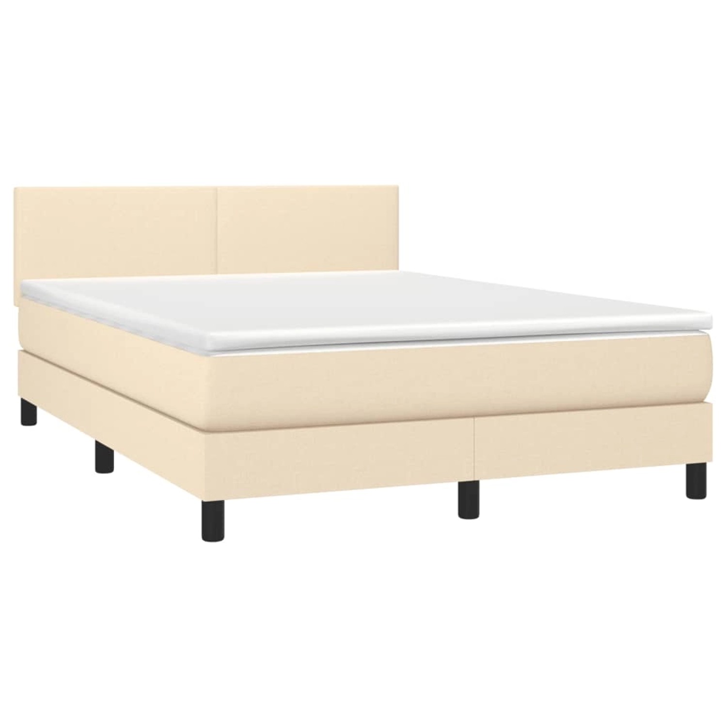 vidaXL Boxspringbett mit Matratze & LED Creme 140x190 cm Stoff 3132994 günstig online kaufen