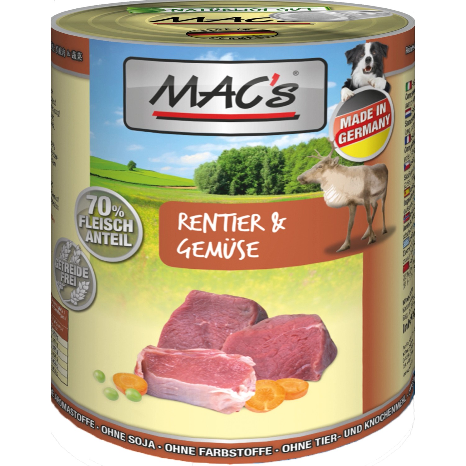 Mac's Hunde-Nassfutter Rentier und Gemüse 800 g