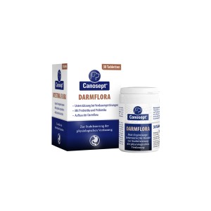 Canosept Darmflora Tabletten für Hunde, 30 Stück, zur Unterstützung der Verdauung.