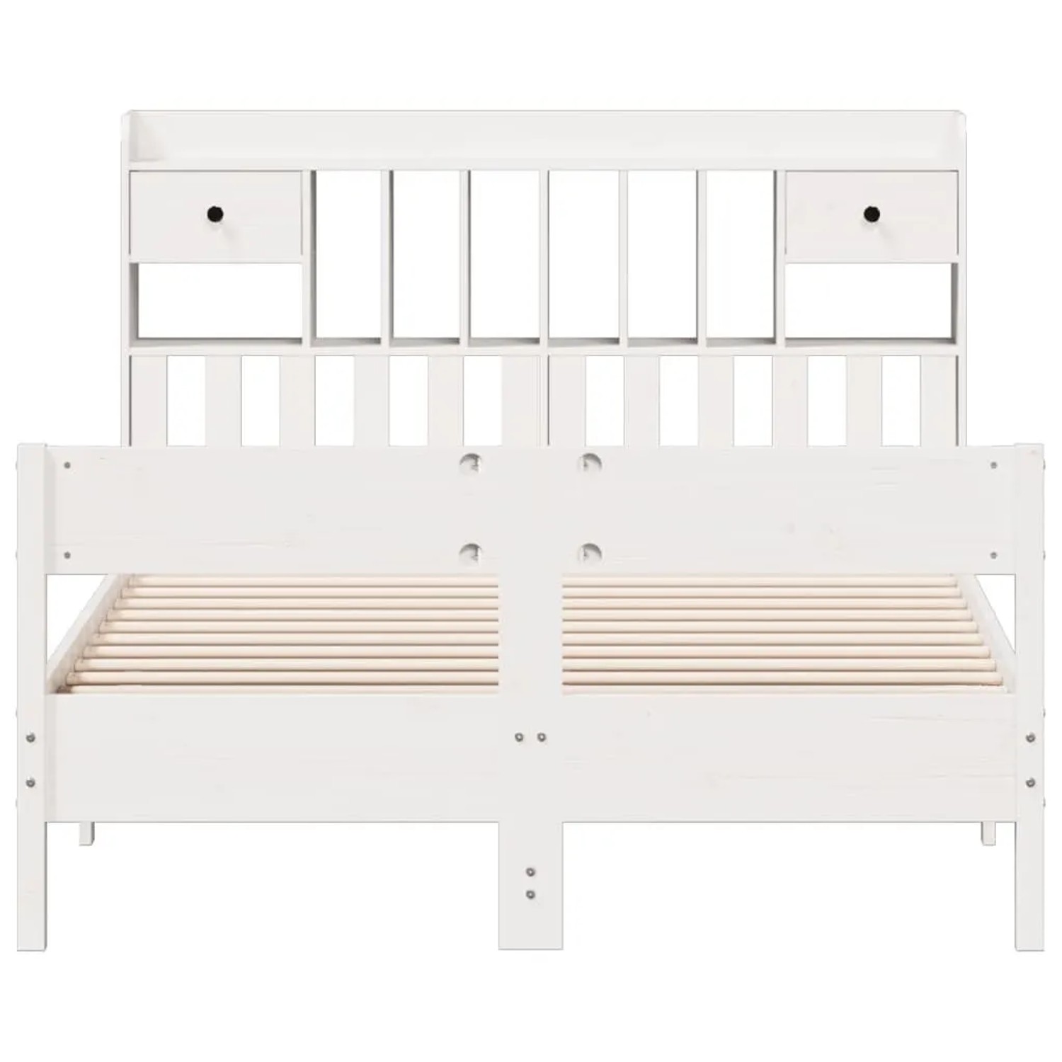 vidaXL Massivholzbett mit Regal ohne Matratze Weiß 135x190 cm Kiefer 332304 günstig online kaufen