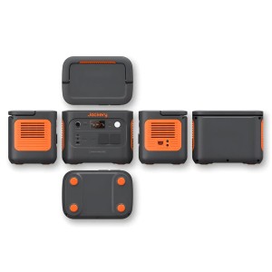 Jackery Explorer 1000 v2 Powerstation, 1070Wh, verschiedene Ansichten. Mobile Stromversorgung für Balkonkraftwerke.