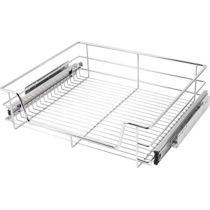 Verchromte Teleskopschublade für 60 cm Küchenschrank, Vollauszug für Küchen-Ordnung.