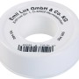 Rolle Gewindedichtband, weiß, 0,08 mm x 12 mm x 12 m, zum Abdichten von Gewinden.