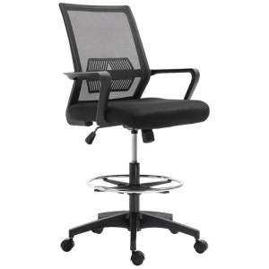 Vinsetto Bürostuhl Polyester Kunststoff 64L x 59B x 104-124H cm Schwarz
