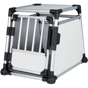 Trixie Aluminium Transportbox M für Hunde, 55x62x78cm, mit Gittertür und Thermodecke.