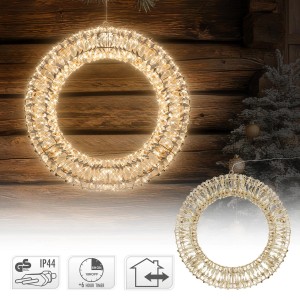 LED Weihnachtskranz von ECD Germany, 50cm, warmweiße Micro LEDs, Weihnachtsdekoration.