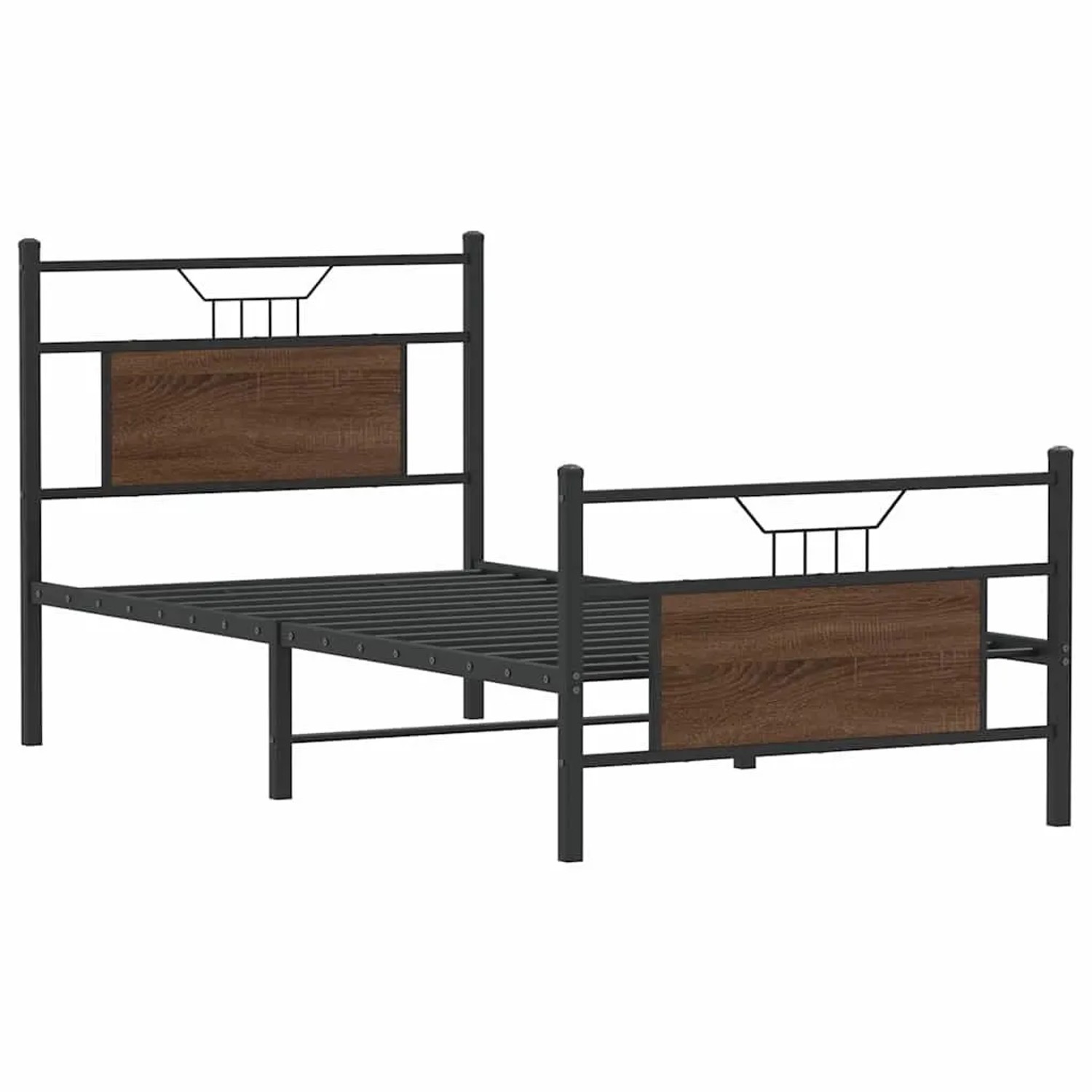 vidaXL Bettgestell Ohne Matratze Braun Eiche 75x190 cm Holzwerkstoff 410684 günstig online kaufen