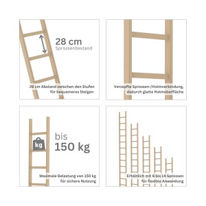 PROREGAL Holz-Anlegeleiter mit 6 Sprossen, ideal für sichere Arbeiten in geringer Höhe.
