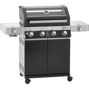 Rösle Gasgrill Videro G4-S Vario+ mit 4 Brennern und Seitenbrenner, Grillstation mit Glasdeckel und Primezone.