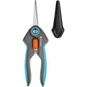 Gardena FreshCut Gartenschere mit Schutzkappe, Edelstahlklingen und ergonomischen Griffen.