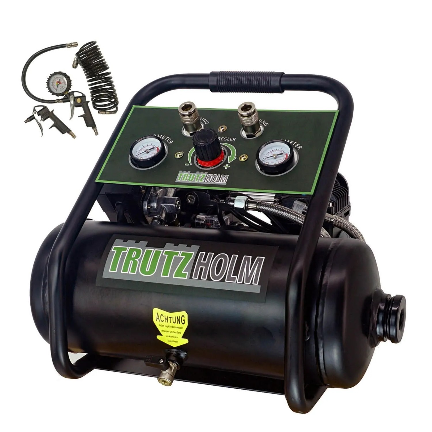 TRUTZHOLM Premium Brushless Silent Flüsterkompressor 9L  Leiser Kompressor 900W 62 dB 8 Bar