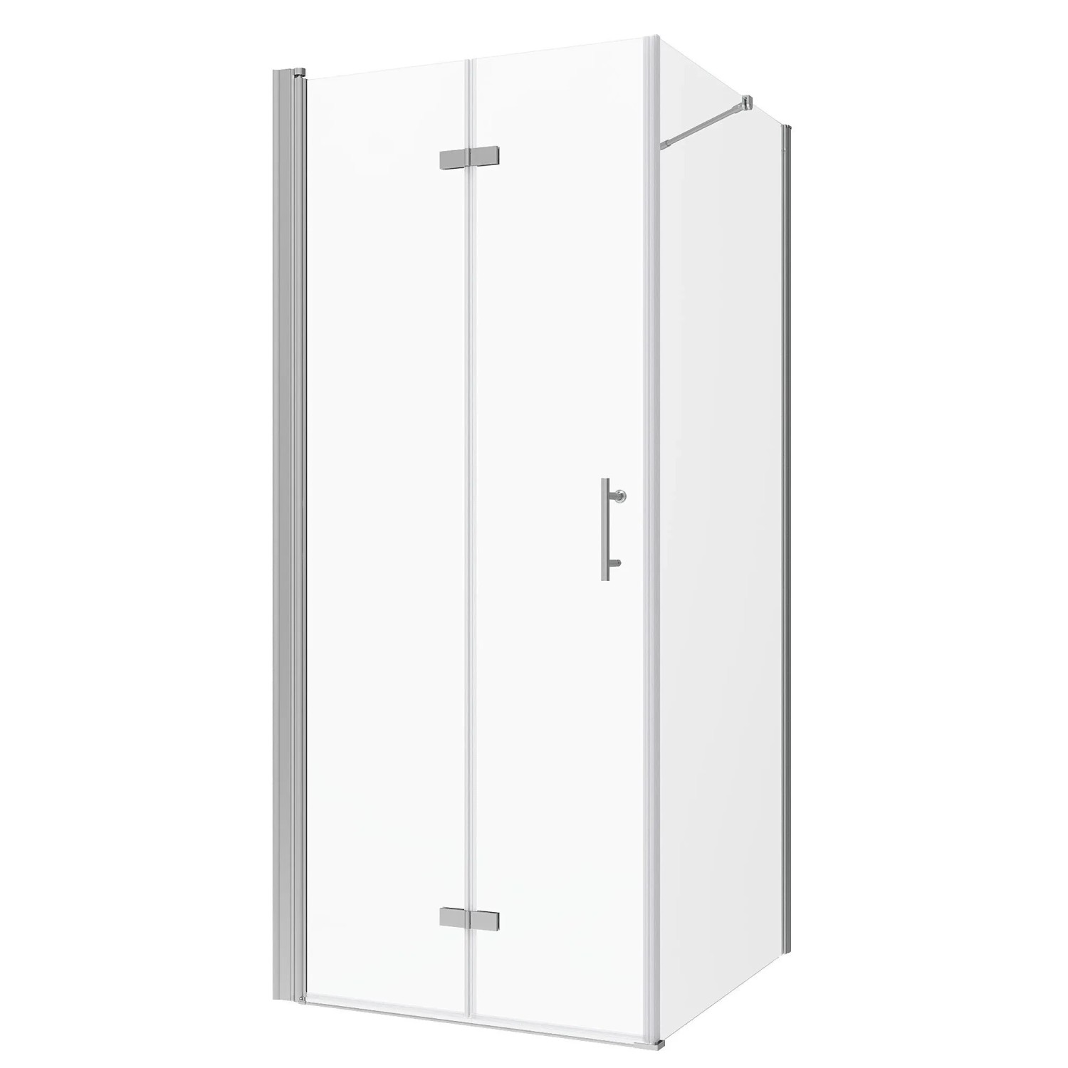 Aquabatos 6mm ESG Sicherheitsglas Duschkabine Glas Duschtür mit Seitenwand 80 x 90 x 197 cm Faltbare Eckdusche Eckeinsti...