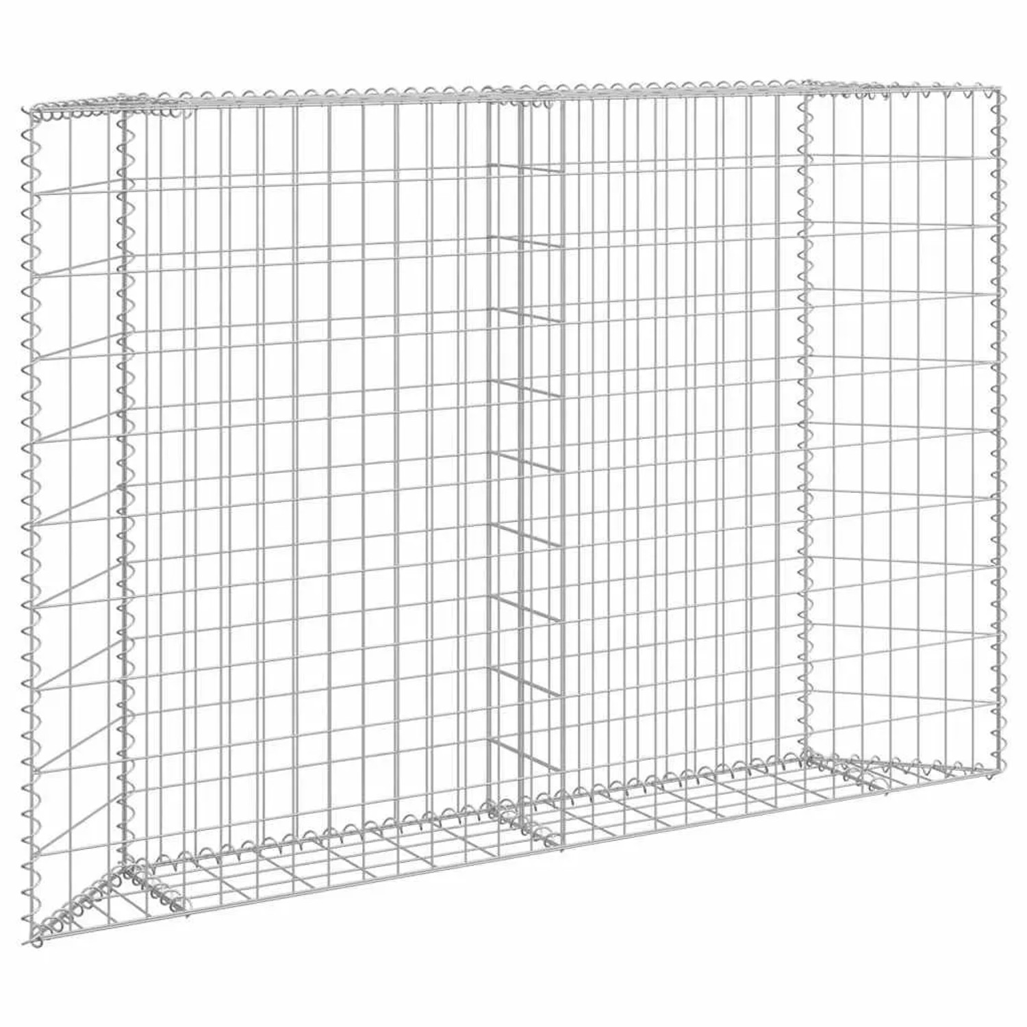 furnicato Gabionen-Hochbeet Trapezform aus verzinktem Stahl, 150x20x100 cm, leer.