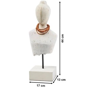 Kobolo Dekofigur Holzfigur Büste LADY BUST Holz und Metall
