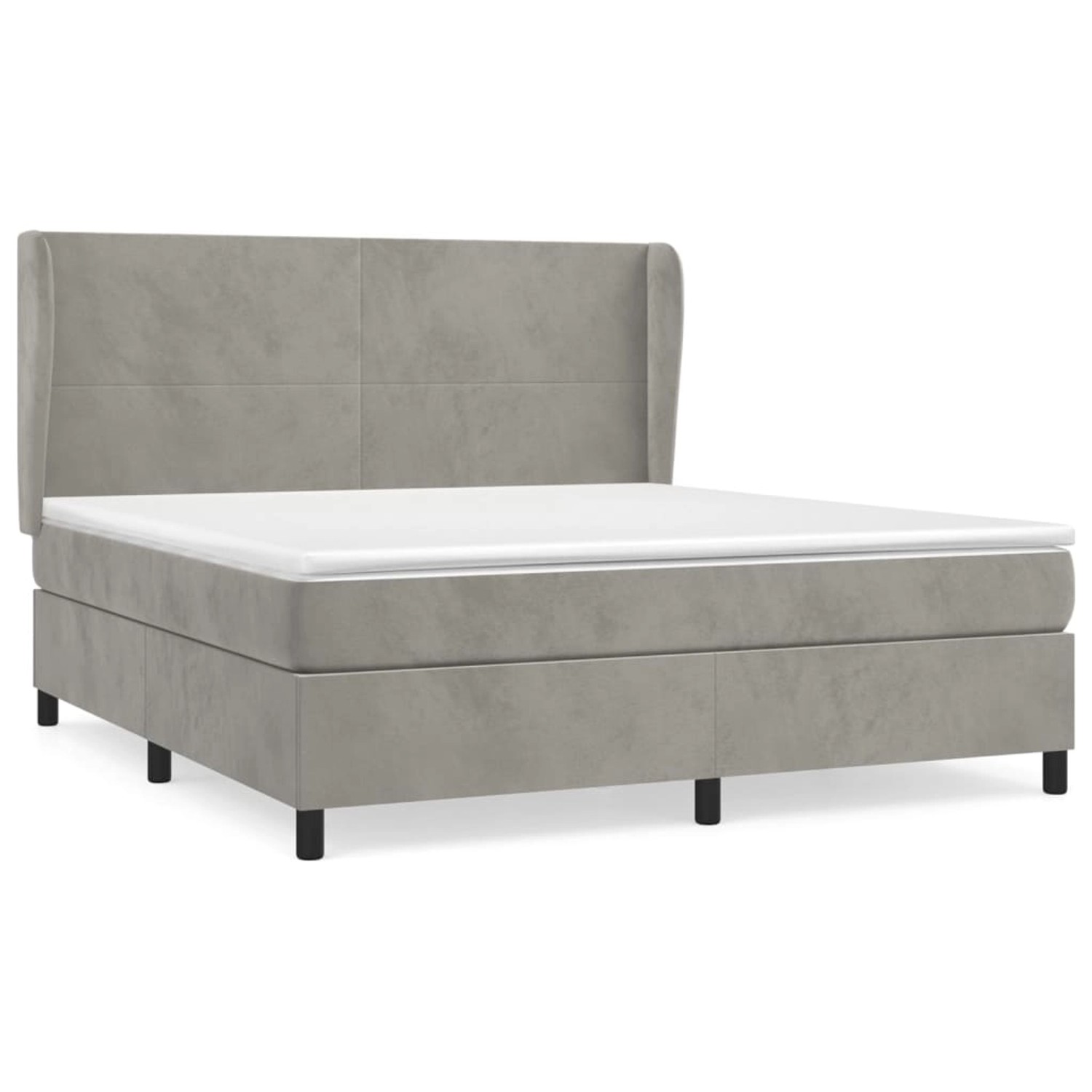 vidaXL Boxspringbett mit Matratze Hellgrau 180x200 cm Samt1389517 günstig online kaufen