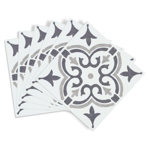 d-c-fix Wandfliesen Wall Tiles Jamila, 6er-Set, 15x15 cm, grau mit Muster.