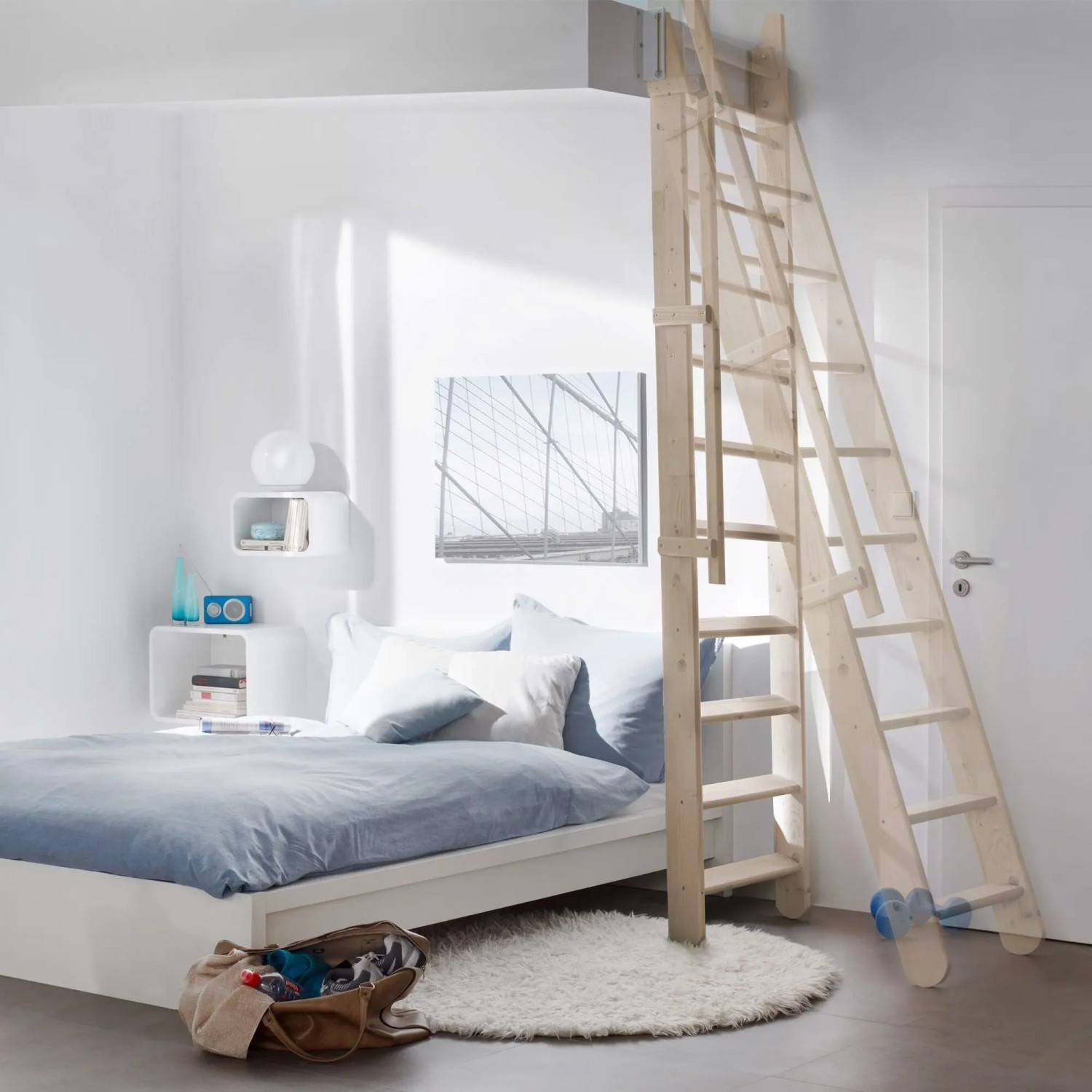 Treppen Intercon Raumspartreppe Easy Step Massivholz Fichte Einseitiges Geländer_2