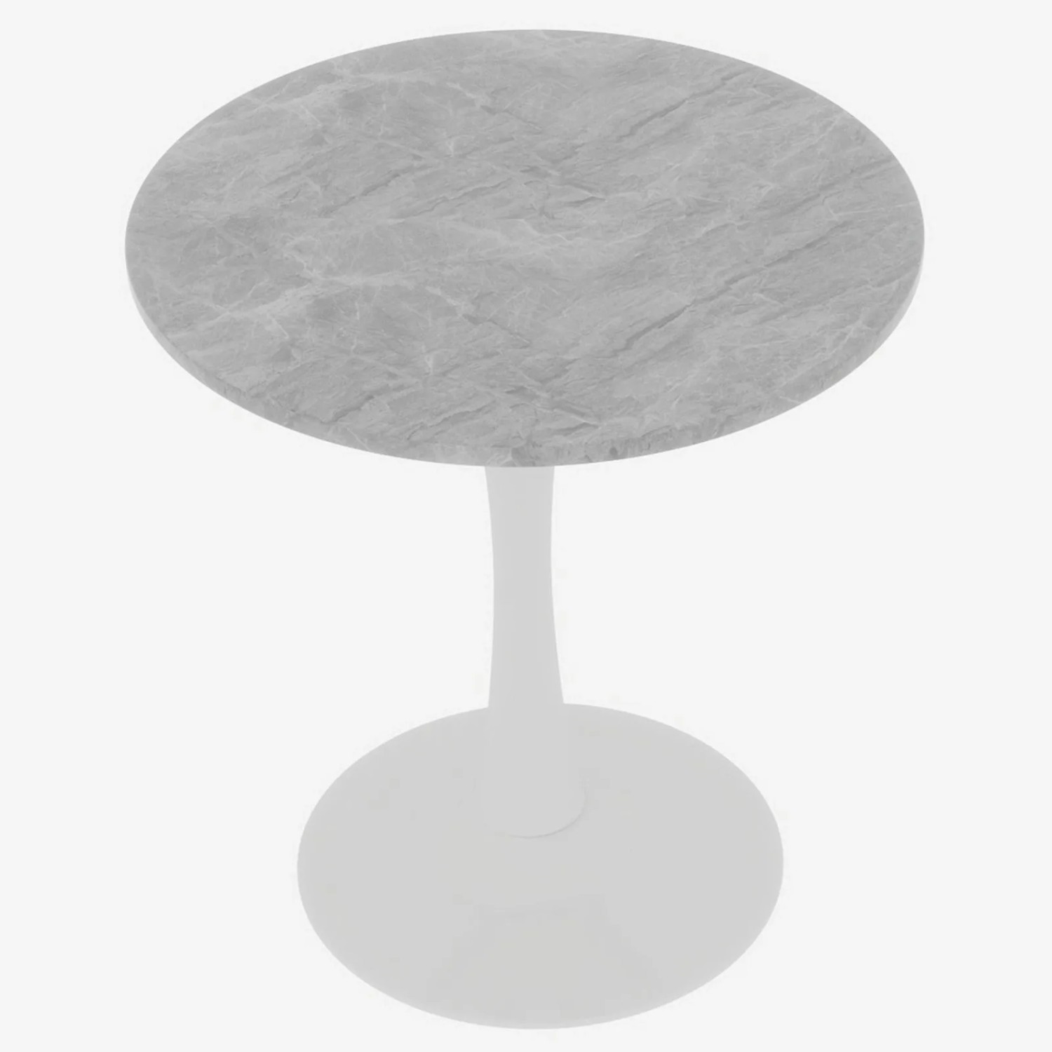 okwish Couchtisch mit Marmor Tischplatte Wohnzimmer Esszimmer 70x70x72cm Weiß Grau