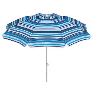 Schneider Balkonschirm Ø 180 cm, blau-weiß gestreift, mit Push-Up Mechanik.