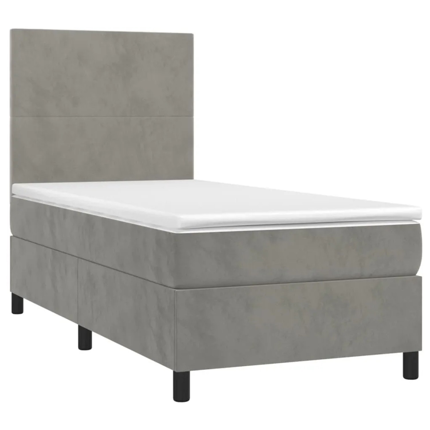 vidaXL Boxspringbett mit Matratze Hellgrau 90x190 cm Samt 3142875 günstig online kaufen