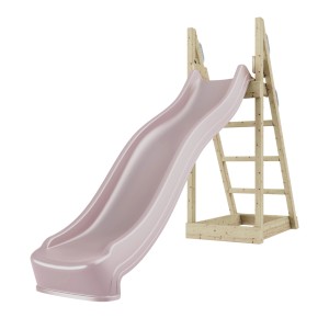 OutdoorToys Rutsche Luchs 220cm in Altrosa mit Holzleiter für Spieltürme.