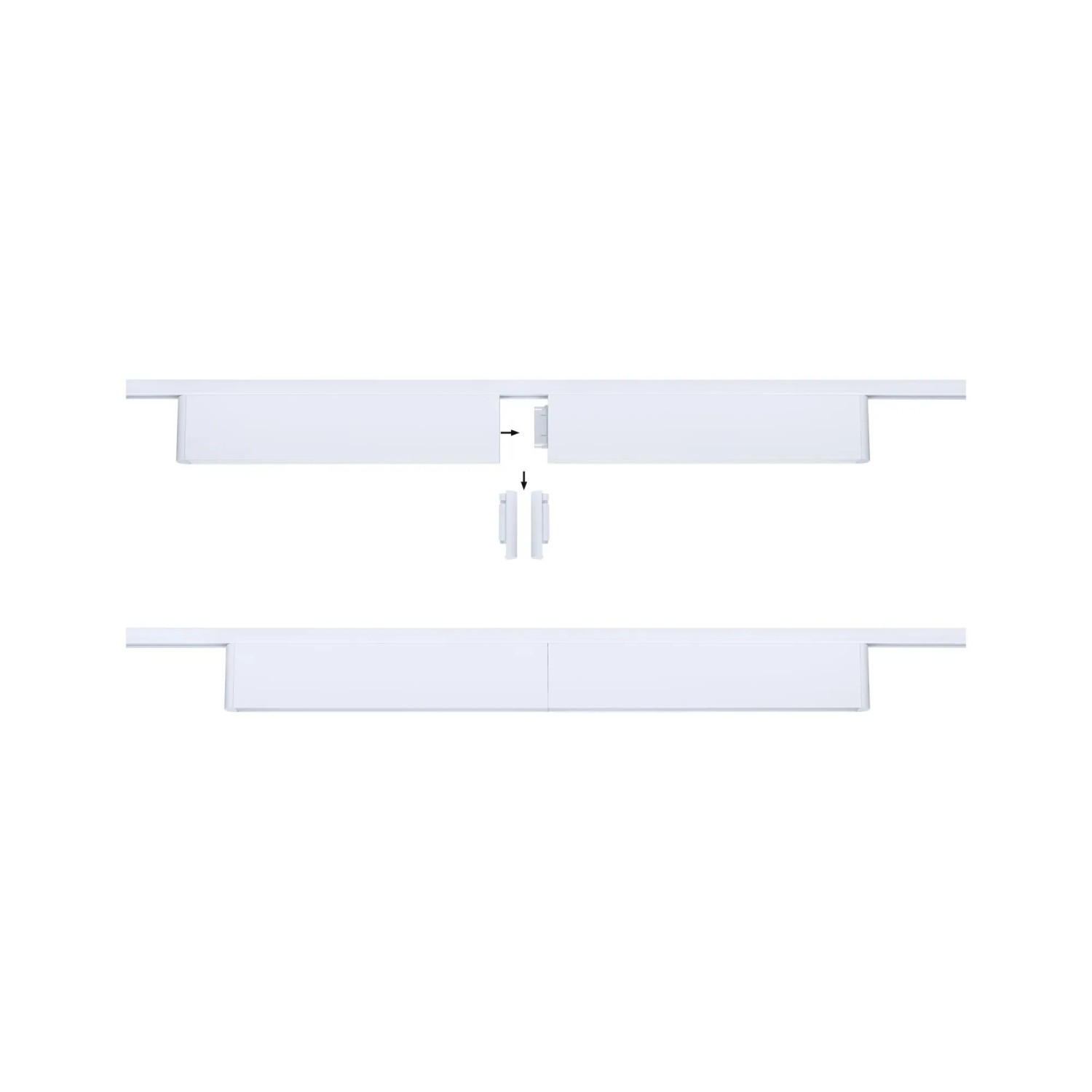 Signalweiße Paulmann Ceris URail Lightbar, modular erweiterbar mit Verbinder. Für dimmbare LED-Schienensysteme.