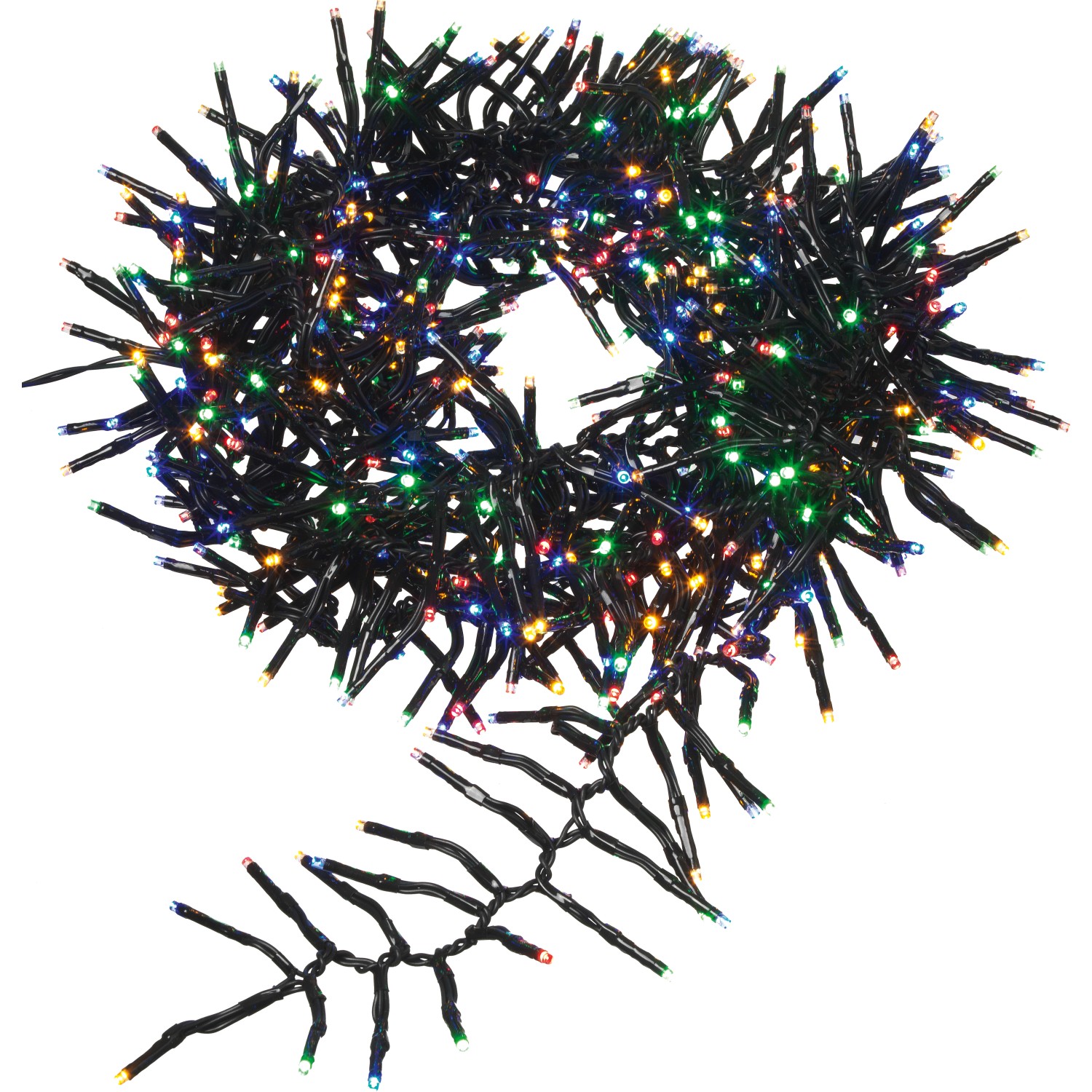LED-Büschellichterkette 768 LEDs Bunt Schwarzes Kabel 8,5 m