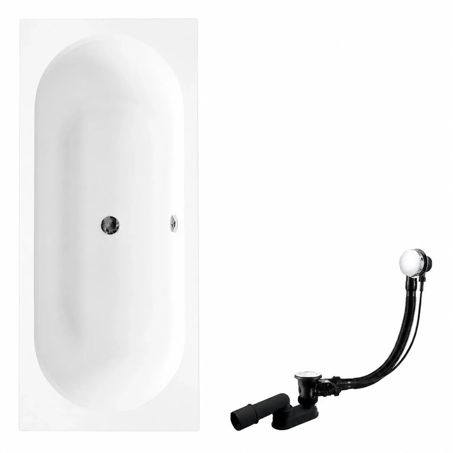 KOLMAN Badewanne Rechteck 170 x 75 Cm Inkl. Ablauf Und Füße
