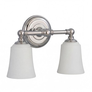 Licht-Erlebnisse Badleuchte Metall Glas IP44 33 CM Breit Chrom 2-Flammig G9 LED 3000 K