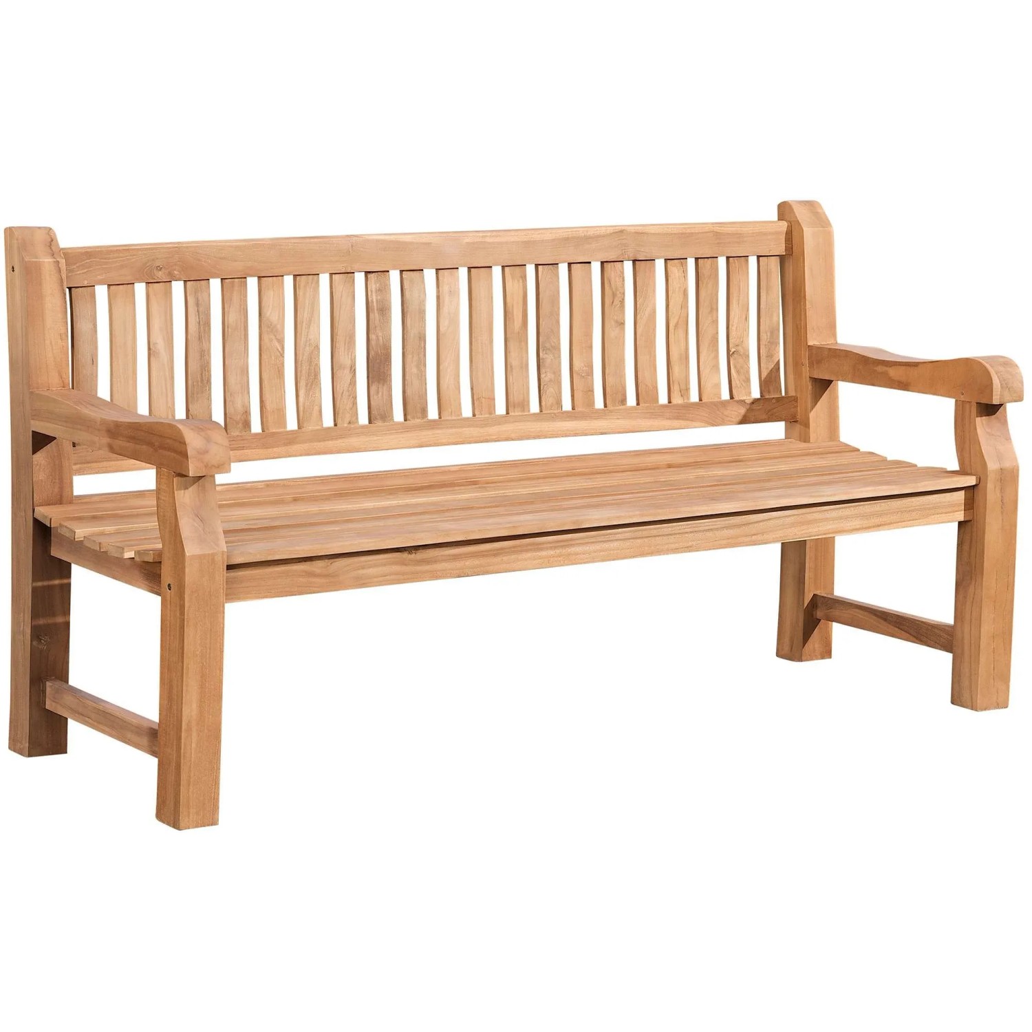 DELUKE Gartenbank Teakbank DEGAD Holz Teak 180x61x93cm Holzbank 180cm Bank Mit Lehne Wetterfest Bank Garten Terrasse