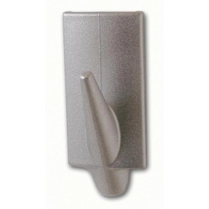 Tesa Selbstklebehaken, Chrom matt, eckig, 1 Haken aus dem 3er Set, Handtuchhalter.