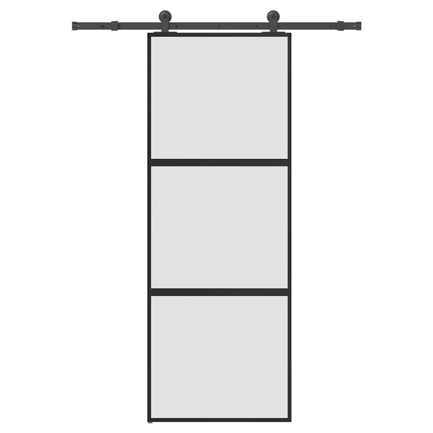 vidaXL Schiebetür mit Beschlag 76x205 cm Hartglas & Aluminium 3332935 günstig online kaufen