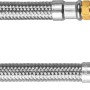 LUX Flexschlauch für Armaturen, Edelstahl, 350 mm lang, mit G 3/8 und M10 Anschluss.