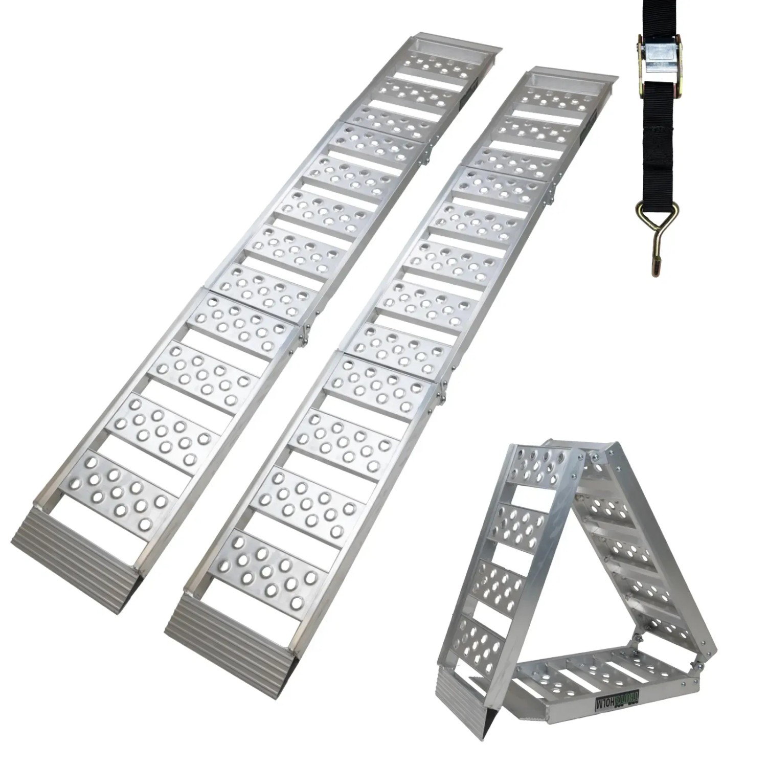 TRUTZHOLM 2x Auffahrrampe 2Fach Klappbar 198 cm Traglast 680  kg Grau