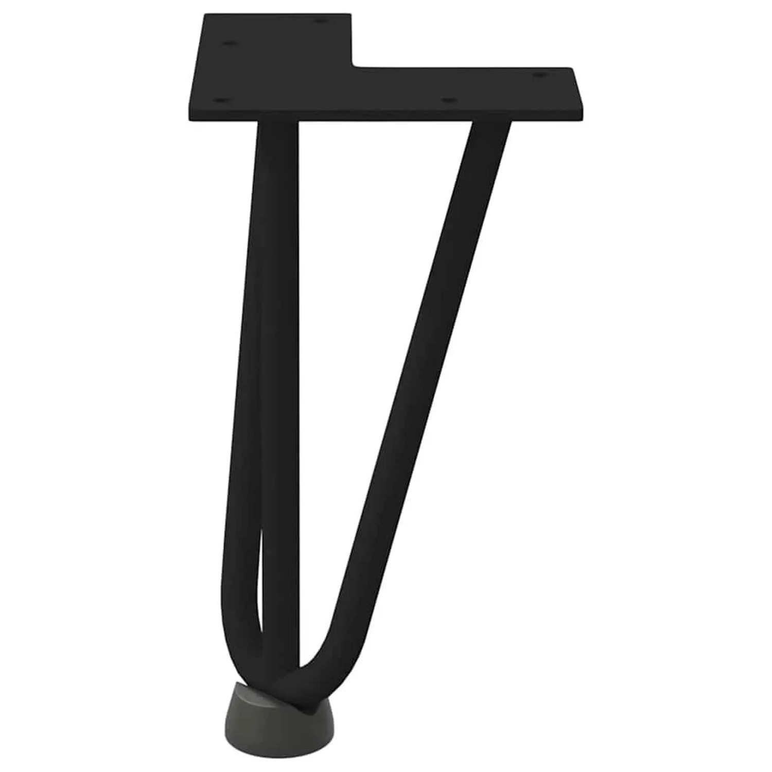 Schwarzes vidaXL Haarnadelbein für Couchtisch, 20cm, aus Stahl, 4er Set.