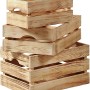 Gestapelte, geflammte Kesper Holzkisten aus Kiefernholz, 18 Liter, für Aufbewahrung.