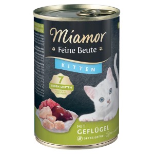 Miamor Feine Beute Kitten Nassfutter, getreidefrei mit Geflügel, 400g Dose.
