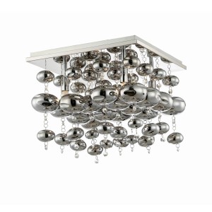Lindby Pendelleuchte Esfera 9620909 Modern in Chrom aus Metall 4-flammig G9 Wohnzimmerleuchte
