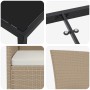 Detailansicht: Beige vidaXL Garten Essgruppe mit Kissen, Poly Rattan, Tischplatte aus Glas.