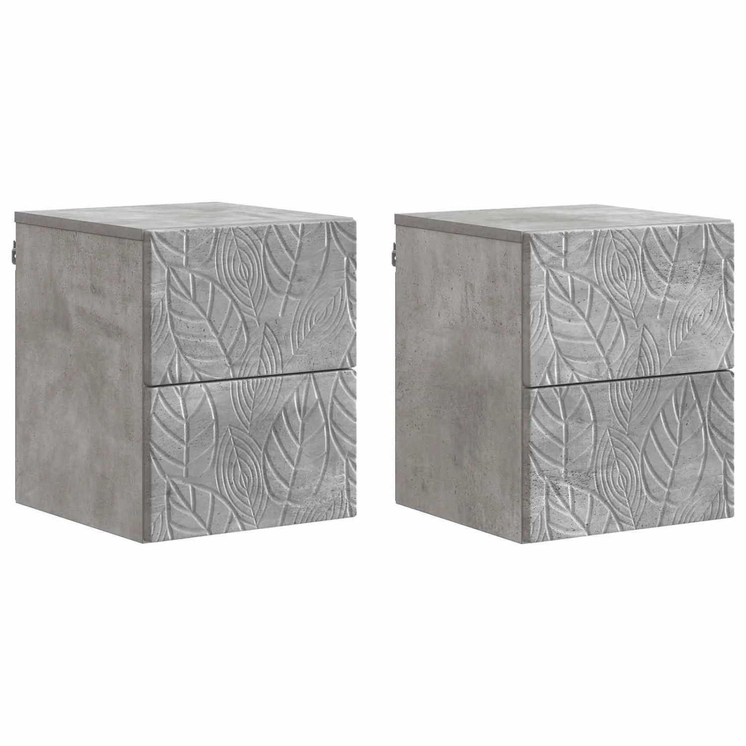 vidaXL Wandmontierter Nachttisch 2 Stk Betongrau 34,5 x 33 x 40 cm 898812