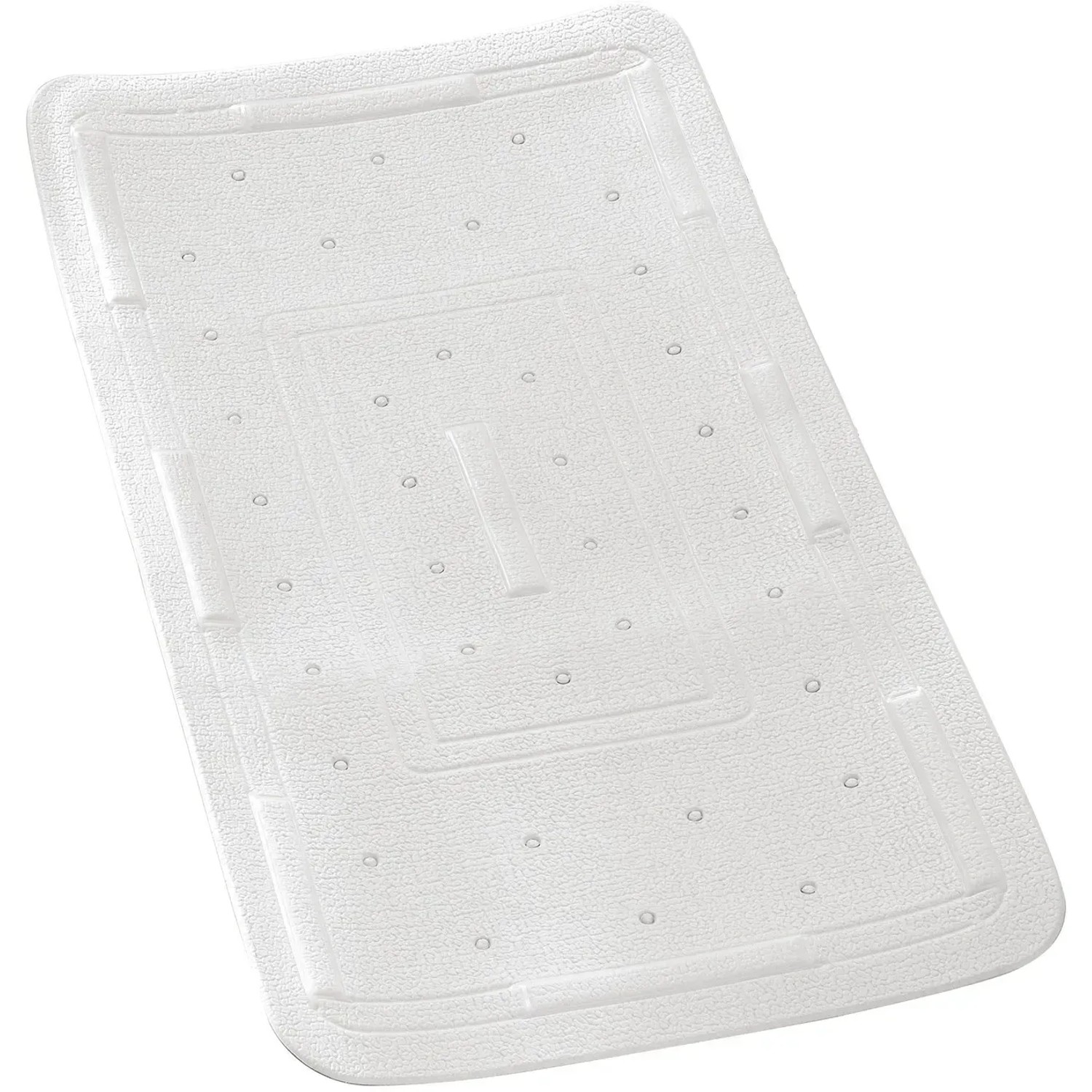 Wenko Tappetino Vasca Antiscivolo Florida | Con Ventose | 90x36,5 Cm | Plastica Bianca | Sicurezza Per Doccia E Bagno
