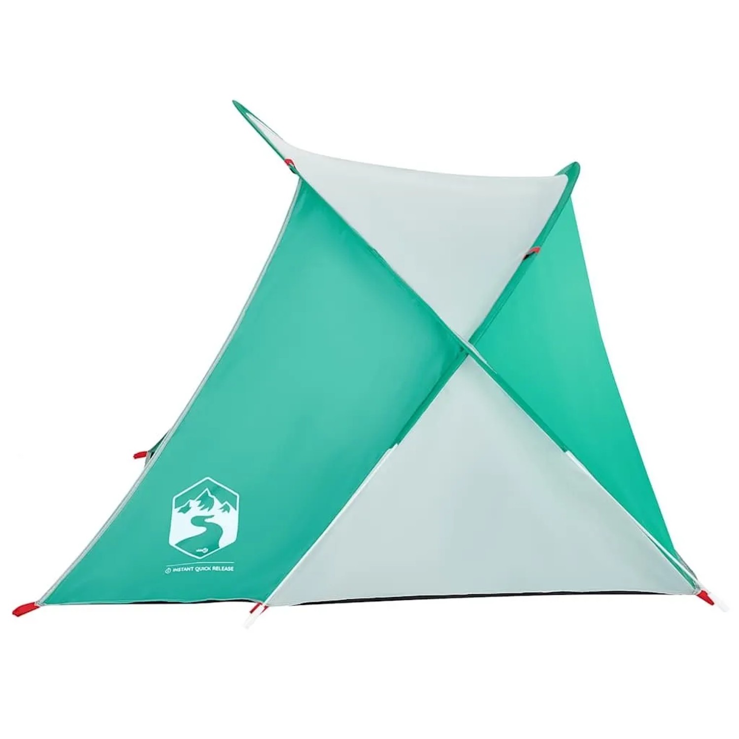 Seegrünes vidaXL Strandzelt für 2 Personen, Pop-Up, wasserdicht.