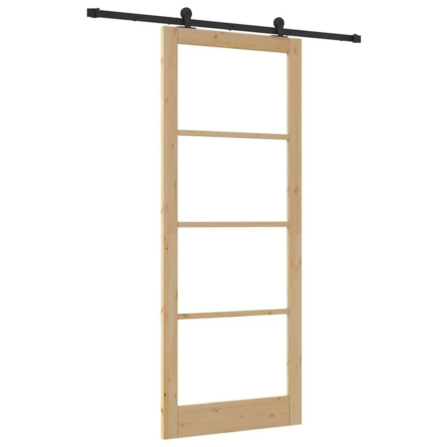 vidaXL Schiebetür ORKDAL Natur und Schwarz 93 x 232 cm 3332011