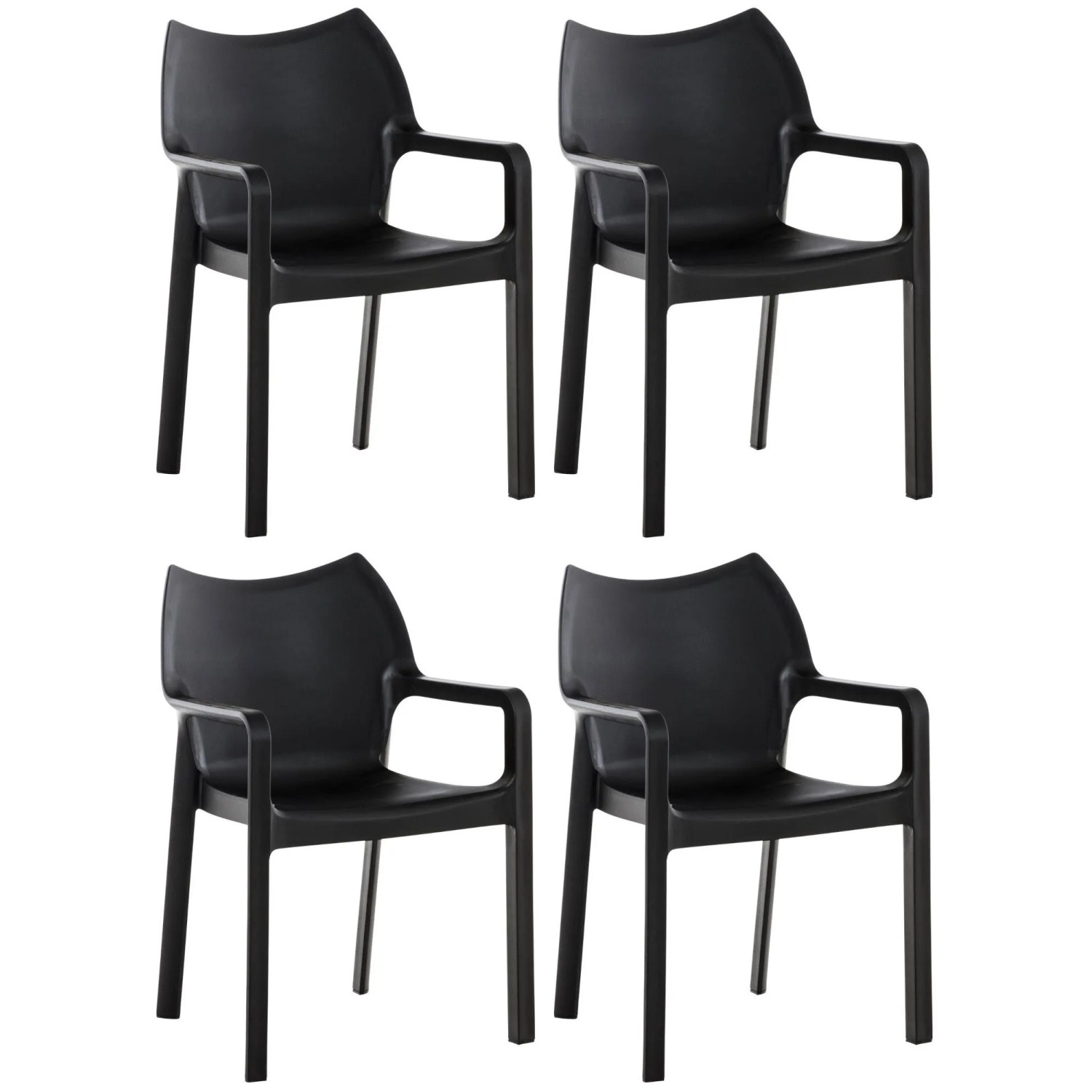 CLP 4er Set Stuhl Diva Schwarz